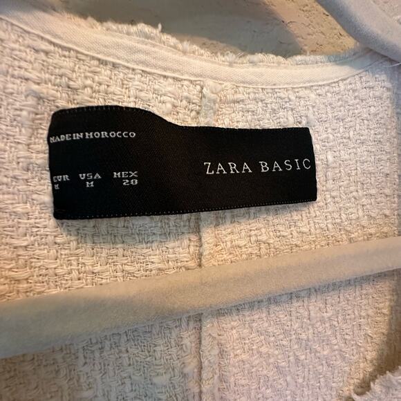 Zara Basic | Size M Tweed Knit Shacket Cream Minimalist Textured - Picture 5 of 9